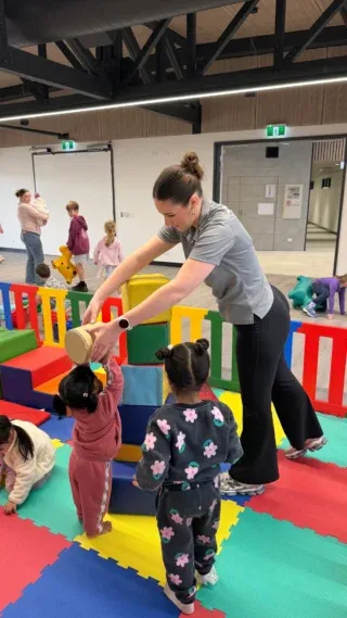 Set up this toddler zone and giant Lego